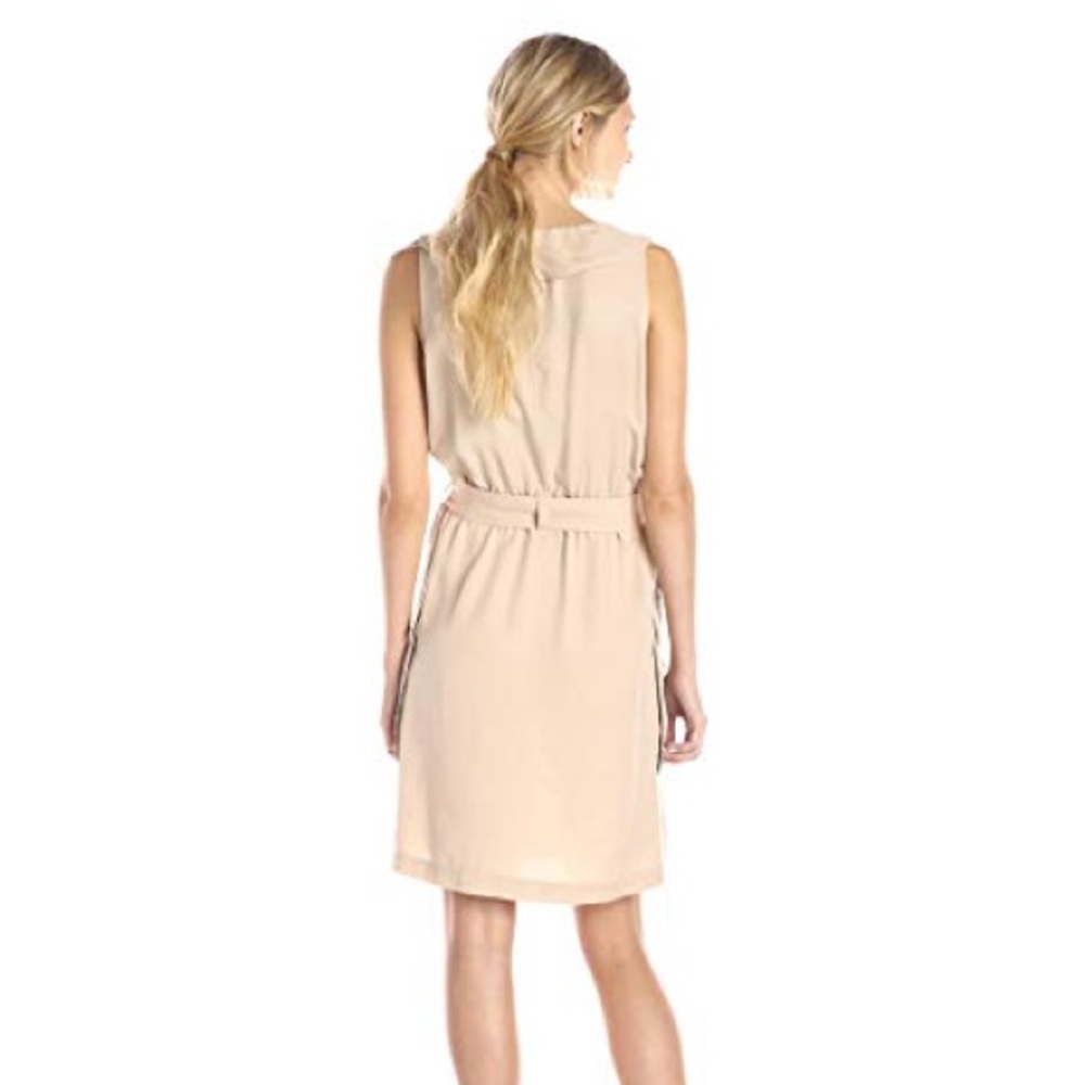 NWT Calvin Klein: Size 8 Beige Ruffle Dress - Picture 2 of 3
